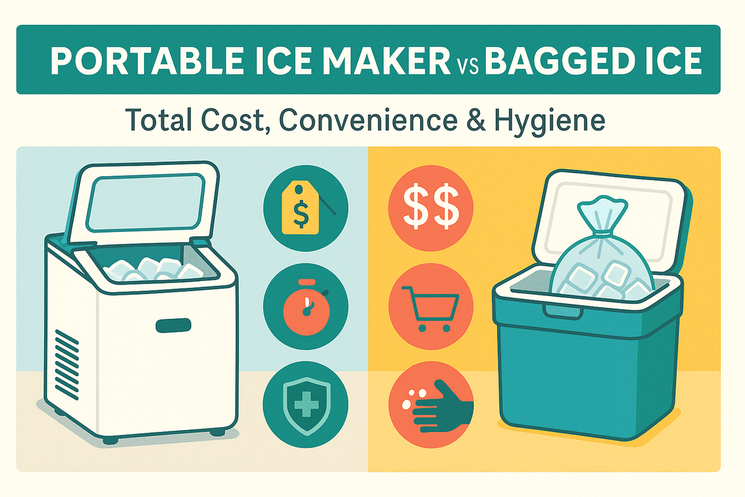 Portable Ice Maker vs Bagged Ice: Total Cost, Convenience and Hygiene