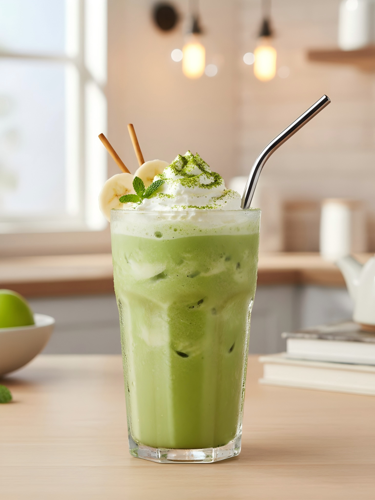 Matcha Banana Milkshake | Creamy, Malty & Not Too Sweet