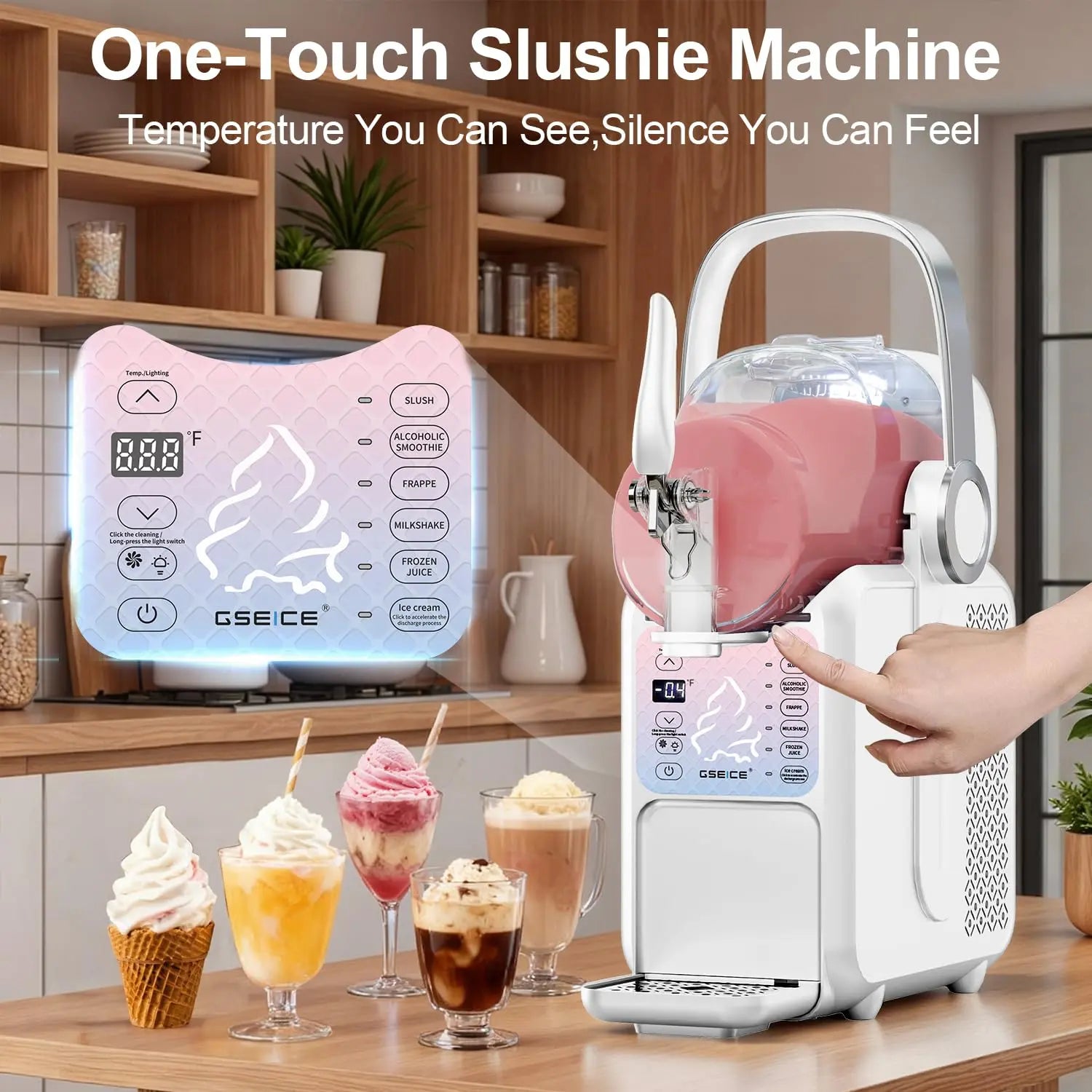 2-in-1 Ice Cream & Slushy Maker with Handle, 3L | Precise Cooling & Quick Frozen Drink Machine
