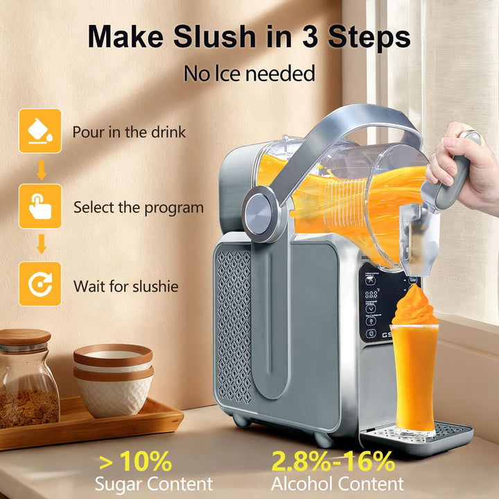Home Slushy Maker with Handle, 3L | Precise Cooling & Quick Frozen Drink Machine | GSEICE