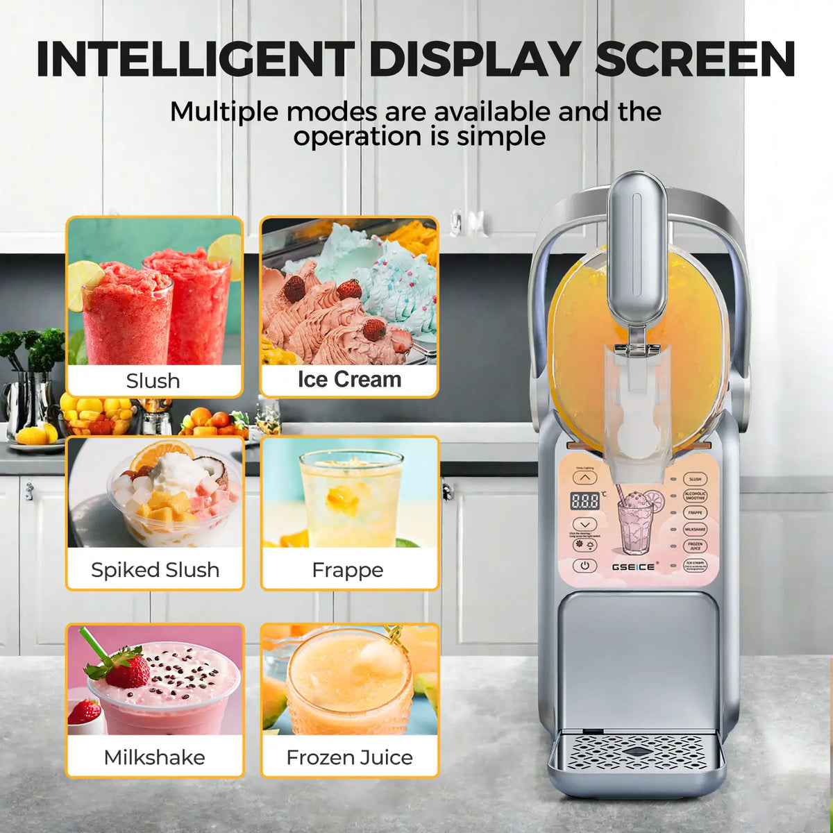Home Slushy Maker with Handle, 3L | Precise Cooling & Quick Frozen Drink Machine | GSEICE