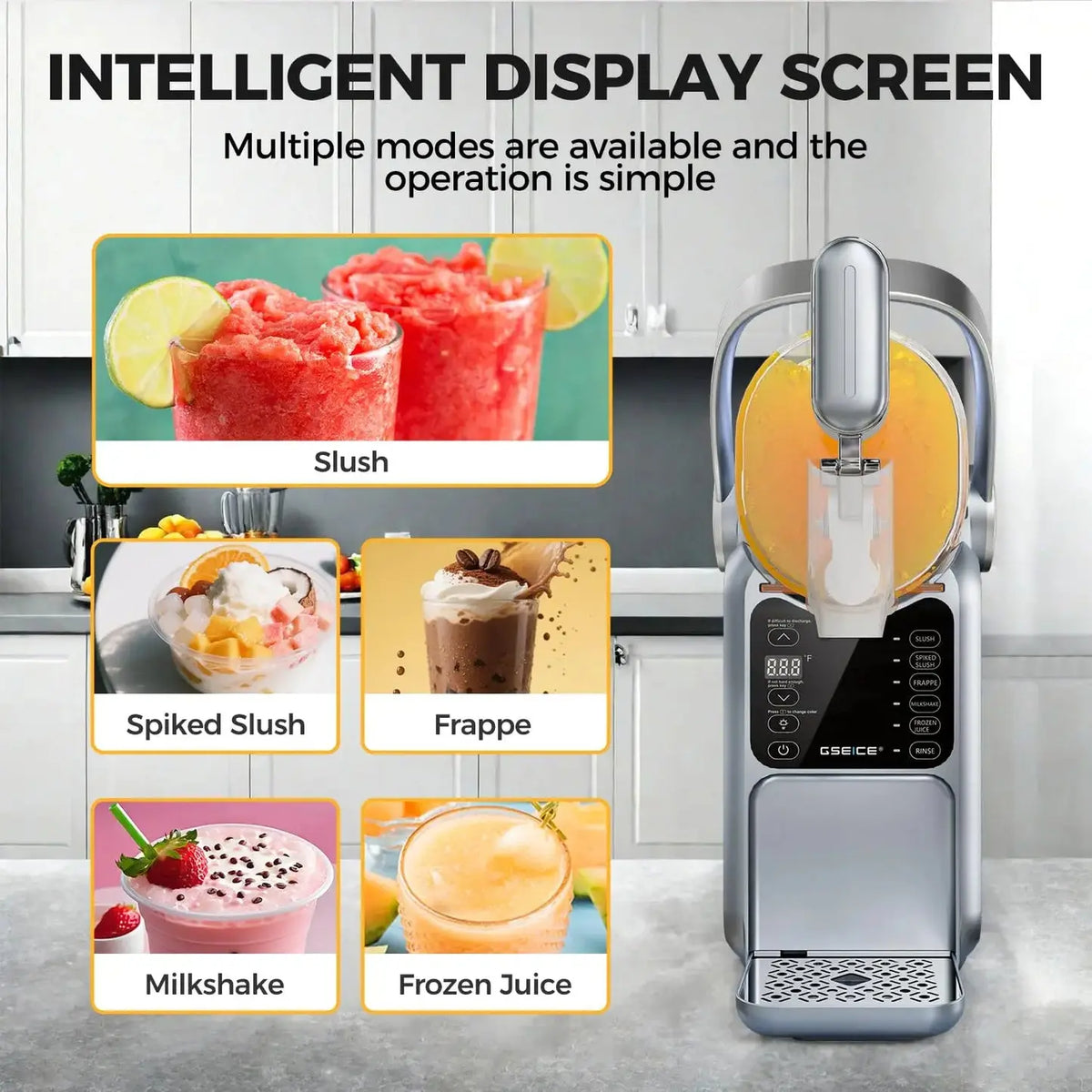 Home Slushy Maker with Handle, 3L | Precise Cooling & Quick Frozen Drink Machine | GSEICE